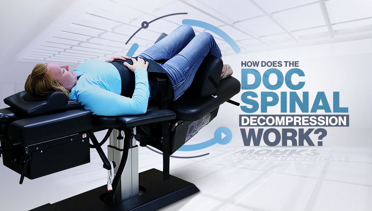 "How Does the DOC Spinal Decompression Work?" woman receiving spinal decompression